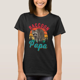 Camiseta Vintage Retro Raccoon Papa Costume Familia Raccoon