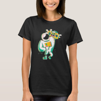 Camiseta Vintage Retro Radio Planetas Astronautas Universo