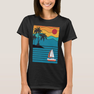 Camiseta Vintage Retro Sailboat 80's 70