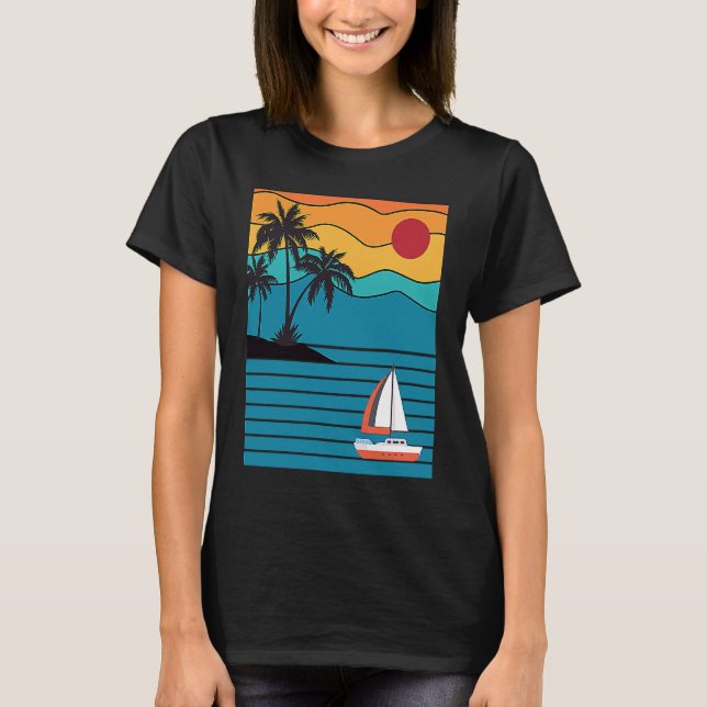 Camiseta Vintage Retro Sailboat 80's 70 (Anverso)