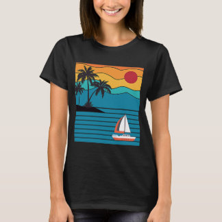 Camiseta Vintage Retro Sailboat 80's 70