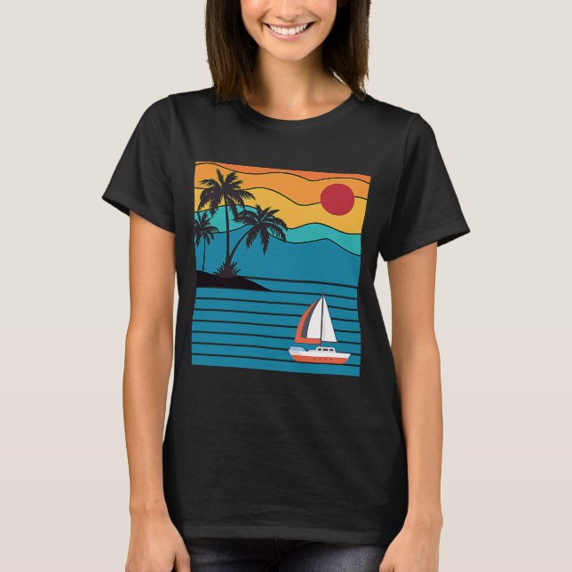 Camiseta Vintage Retro Sailboat 80's 70 (Anverso)