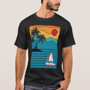 Camiseta Vintage Retro Sailboat 80's 70