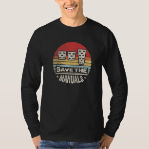 Camiseta Vintage Retro Salva Los Manuales Palanca de Cambio