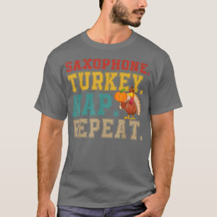 Camiseta Vintage Retro Saophone Turkey Nap Repeat Instrumen