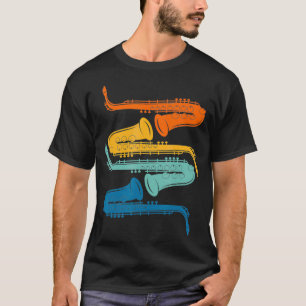 Camiseta Vintage retro saxofón