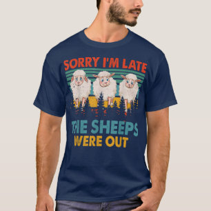 Camiseta Vintage Retro Siento que estoy atrasado Las ovejas