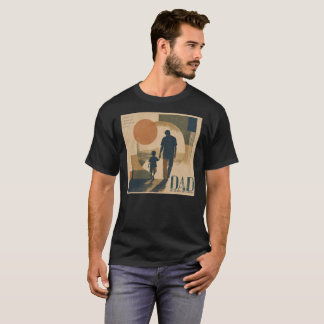 Camiseta Vintage Retro Silueta de Padre e Hijo
