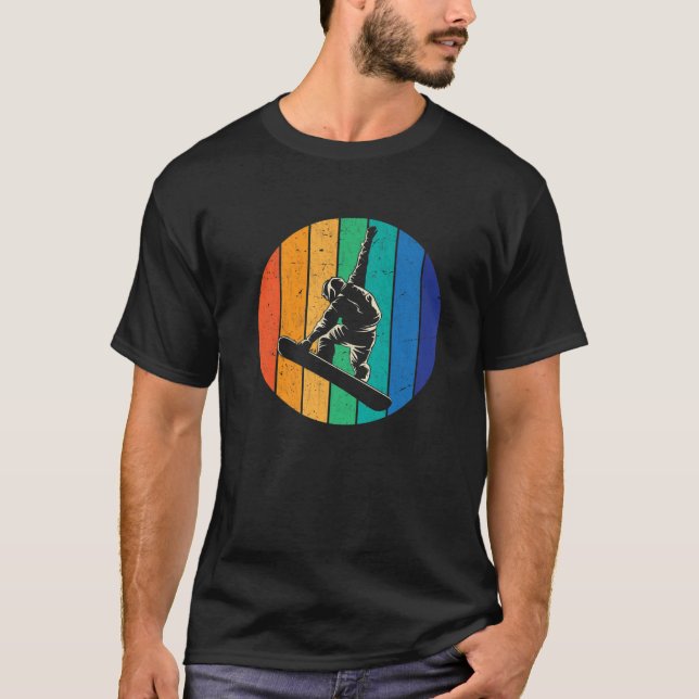 Camiseta Vintage Retro Snowboarding Sunset Snowboard (Anverso)
