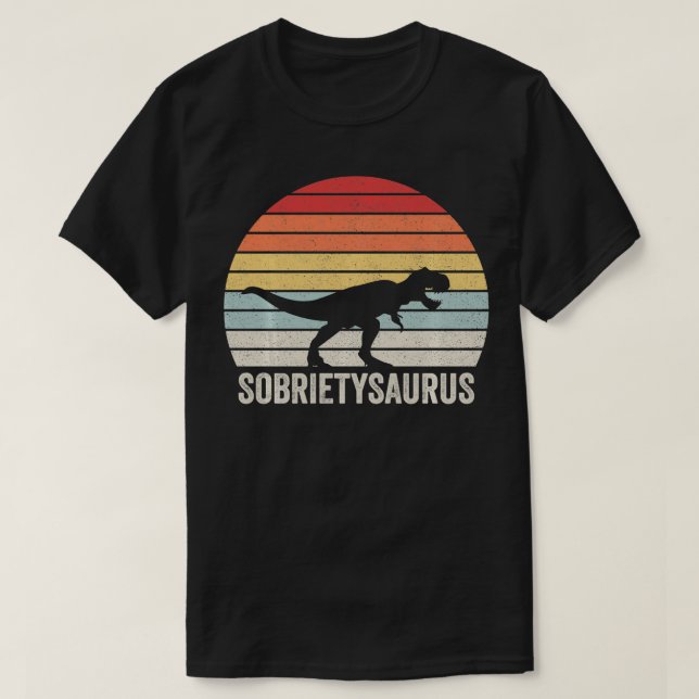 Camiseta Vintage Retro Sobriedad TRex Sobrietysaurus AA Sob (Diseño del anverso)
