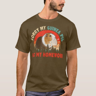 Camiseta Vintage Retro Sorry My Guinea Pig Ate My Homework 