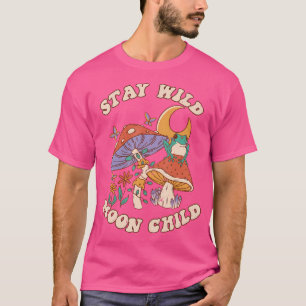 Camiseta Vintage Retro Stay Wild Moon Child Frog Mushroom H