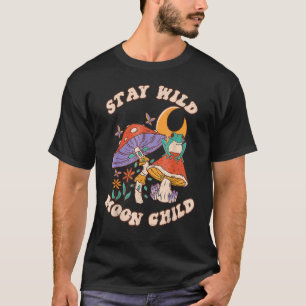 Camiseta Vintage Retro Stay Wild Moon Child Frog Mushroom H