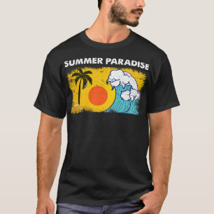 Camiseta Vintage Retro Style Sunset Surfing Big Wave Summer