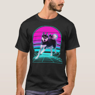 Camiseta Vintage Retro Sunset Alaskan Klee Kai