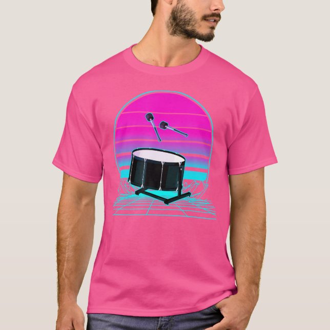 Camiseta Vintage Retro Sunset Bass Drum (Anverso)