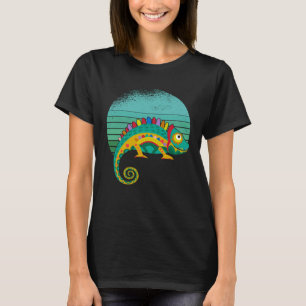 Camiseta Vintage Retro Sunset Chameleon