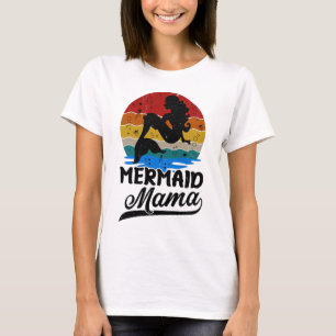 Camiseta Vintage Retro Sunset Mermaid Mama