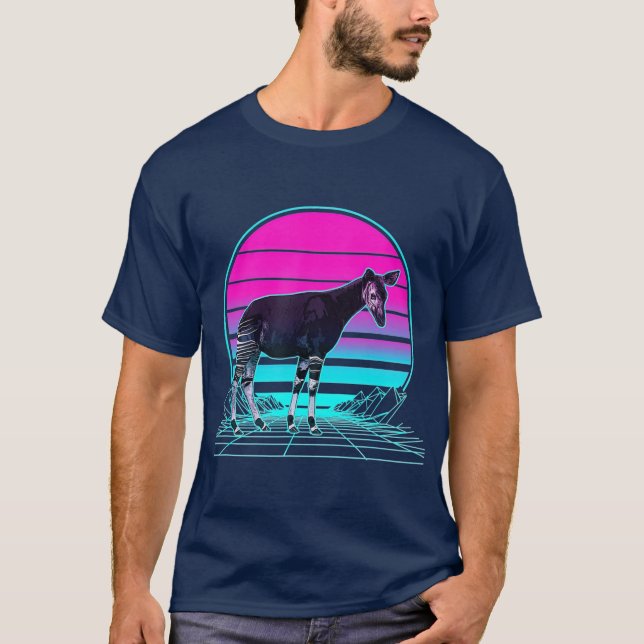 Camiseta Vintage Retro Sunset Okapi (Anverso)