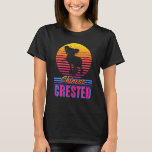 Camiseta Vintage Retro Sunset Orgulloso Perro chino detenid