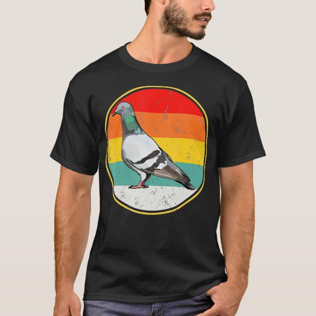 Camiseta Vintage Retro Sunset Pigeon Bird (Anverso)