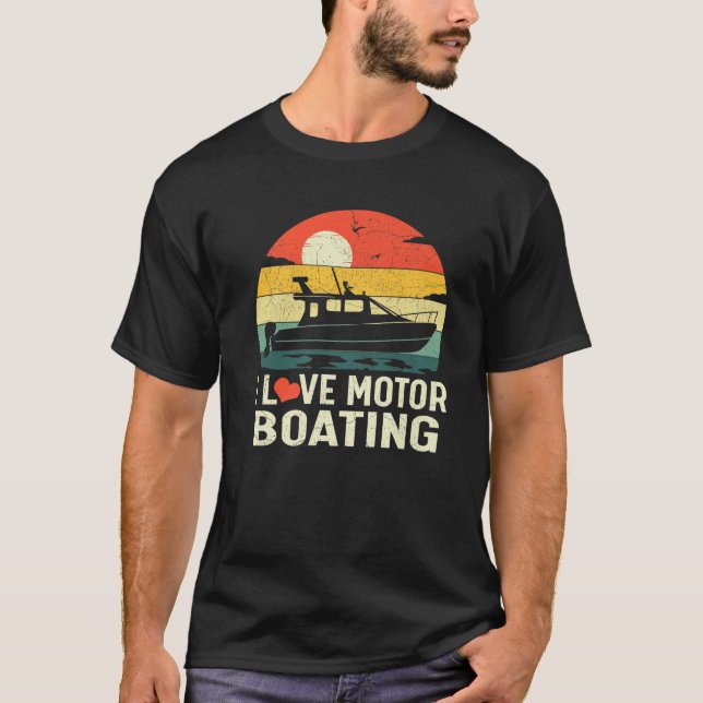 Camiseta Vintage Retro Sunset Pontoon Boa (Anverso)