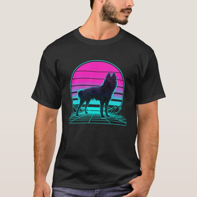 Camiseta Vintage Retro Sunset Schipperke (Anverso)