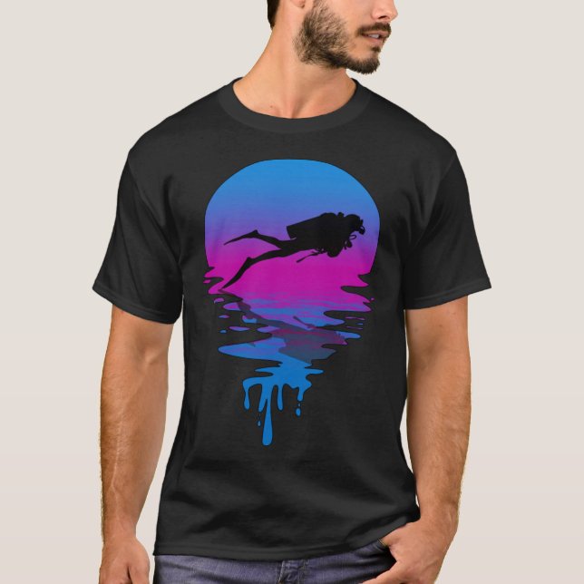 Camiseta Vintage Retro Sunset Scuba Buceo (Anverso)