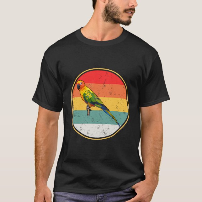 Camiseta Vintage Retro Sunset Sun Conure Bird (Anverso)