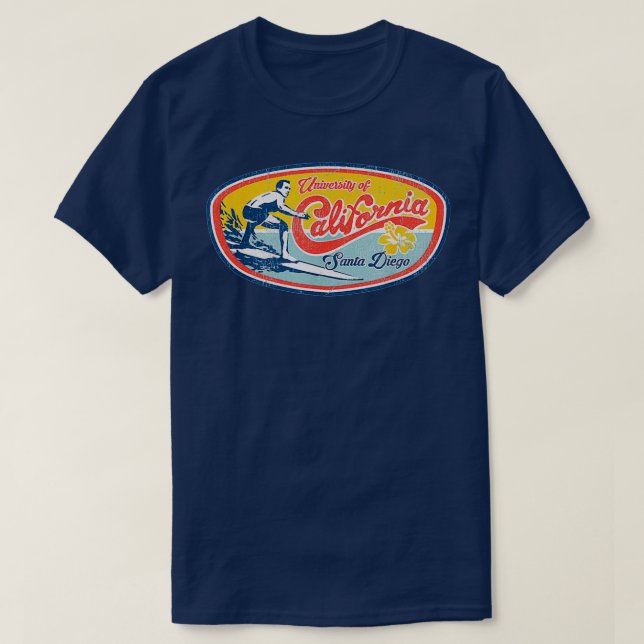 Camiseta Vintage Retro Surf Style Ucsd (Diseño del anverso)