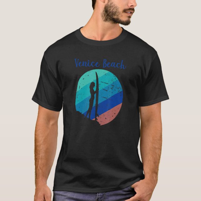 Camiseta Vintage Retro Surfing Venice Beach (Anverso)