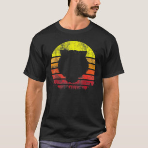 Camiseta Vintage Retro Tiger Face Silhouette Forest Sun  T
