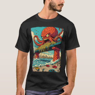 Camiseta Vintage Retro Tonto Cómic Comida Albóndiga Pulpo M