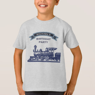 Camiseta Vintage Retro Train Kids Fiesta de cumpleaños