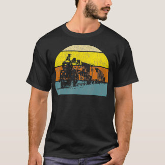 Camiseta Vintage Retro Train Locomotive Railroad