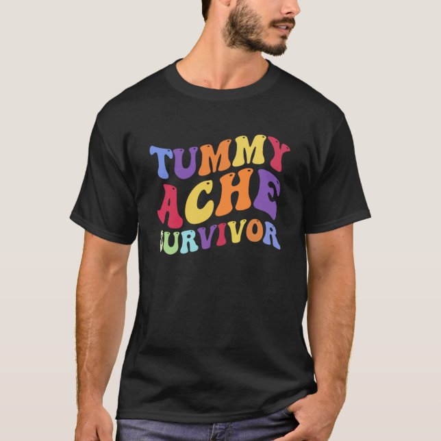 Camiseta Vintage Retro Tummy Ache Survivor (Anverso)