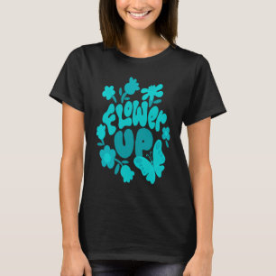 Camiseta Vintage Retro Turquesa Cita Mariposa y Flor