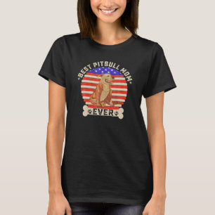 Camiseta Vintage Retro USA Bandera Mejor Mamá Pitbull