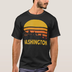 Camiseta Vintage Retro Washington DC Skyline July 4, Indep