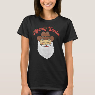 Camiseta Vintage Retro Western Howdy Santa Navidades Xmas H