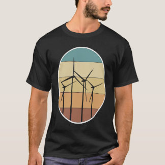 Camiseta Vintage Retro Wind Turbine Energy