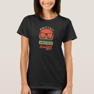 Camiseta Vintage Retro Worlds Mejor Asistente Administrativ