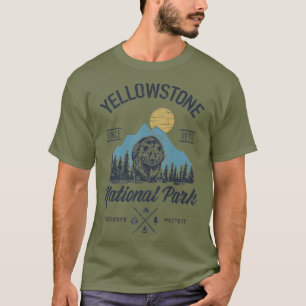 Camiseta Vintage Retro Yellowstone Parque Nacional Senderis