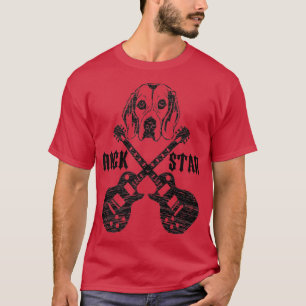 Camiseta Vintage Rockstar Kids Guitar Dog Music