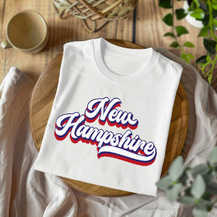 Camiseta vintage roja, blanca y azul de New Hampsh