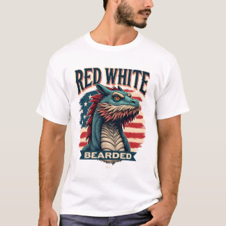 Camiseta Vintage Rojo Blanco y Barbudo Dragón Barbudo Patri