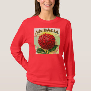 Camiseta Vintage rojo de la dalia
