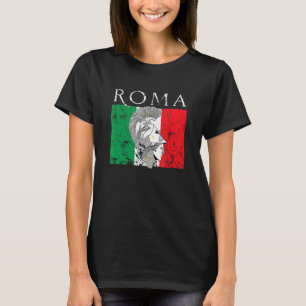 Camiseta Vintage Roma Escultura de Dios Femenina Bandera de