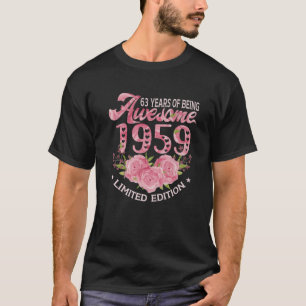 Camiseta Vintage Rosa De 63 Años De 1959 Regalo De Día 63