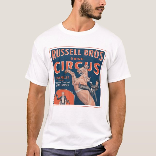 Camiseta Vintage Russell Brothers Circus Poster. (Anverso)